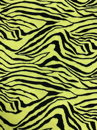 Lime Green & Black Zebra Print Soft Touch Fabric - T9 Fabrics