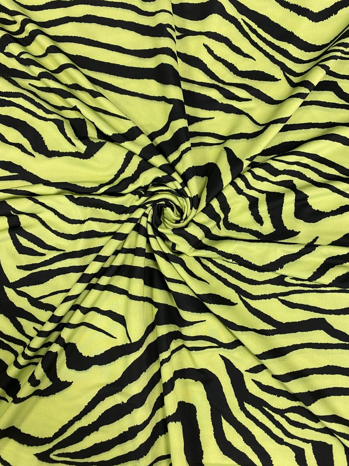 Lime Green & Black Zebra Print Soft Touch Fabric - T9 Fabrics