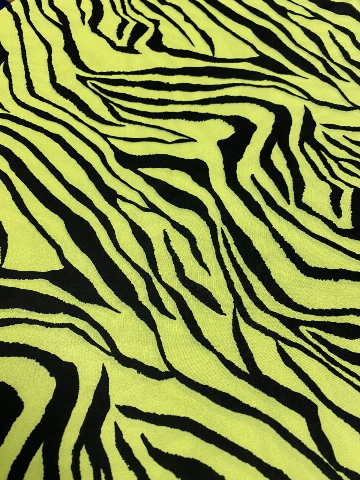 Lime Green & Black Zebra Print Soft Touch Fabric - T9 Fabrics