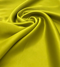 Lime Green Recycled Satin 160GSM Dress Craft Non Stretch Fabric - T9 Fabrics