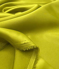 Lime Green Recycled Satin 160GSM Dress Craft Non Stretch Fabric - T9 Fabrics
