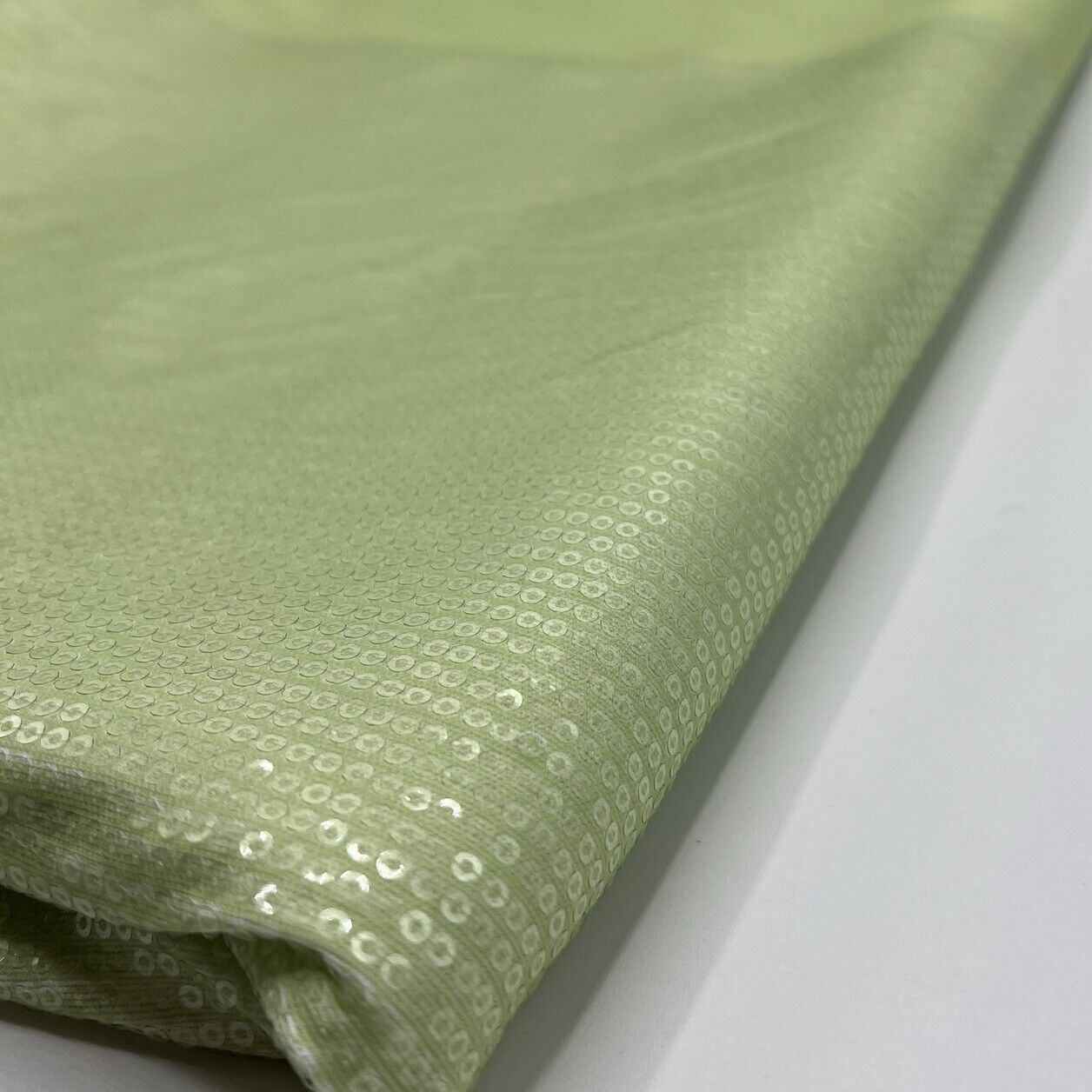 Lime Sequin Detail Print Soft Touch Stretch Fabric - T9 Fabrics