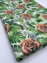 Lion Jungle Cotton Stretch Jersey 200 GSM 95/5 Lycra 4 Way Stretch - T9 Fabrics