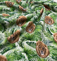 Lion Jungle Cotton Stretch Jersey 200 GSM 95/5 Lycra 4 Way Stretch - T9 Fabrics