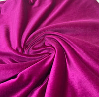 Magenta Plain Velour Spandex Stretch Fabric - T9 Fabrics
