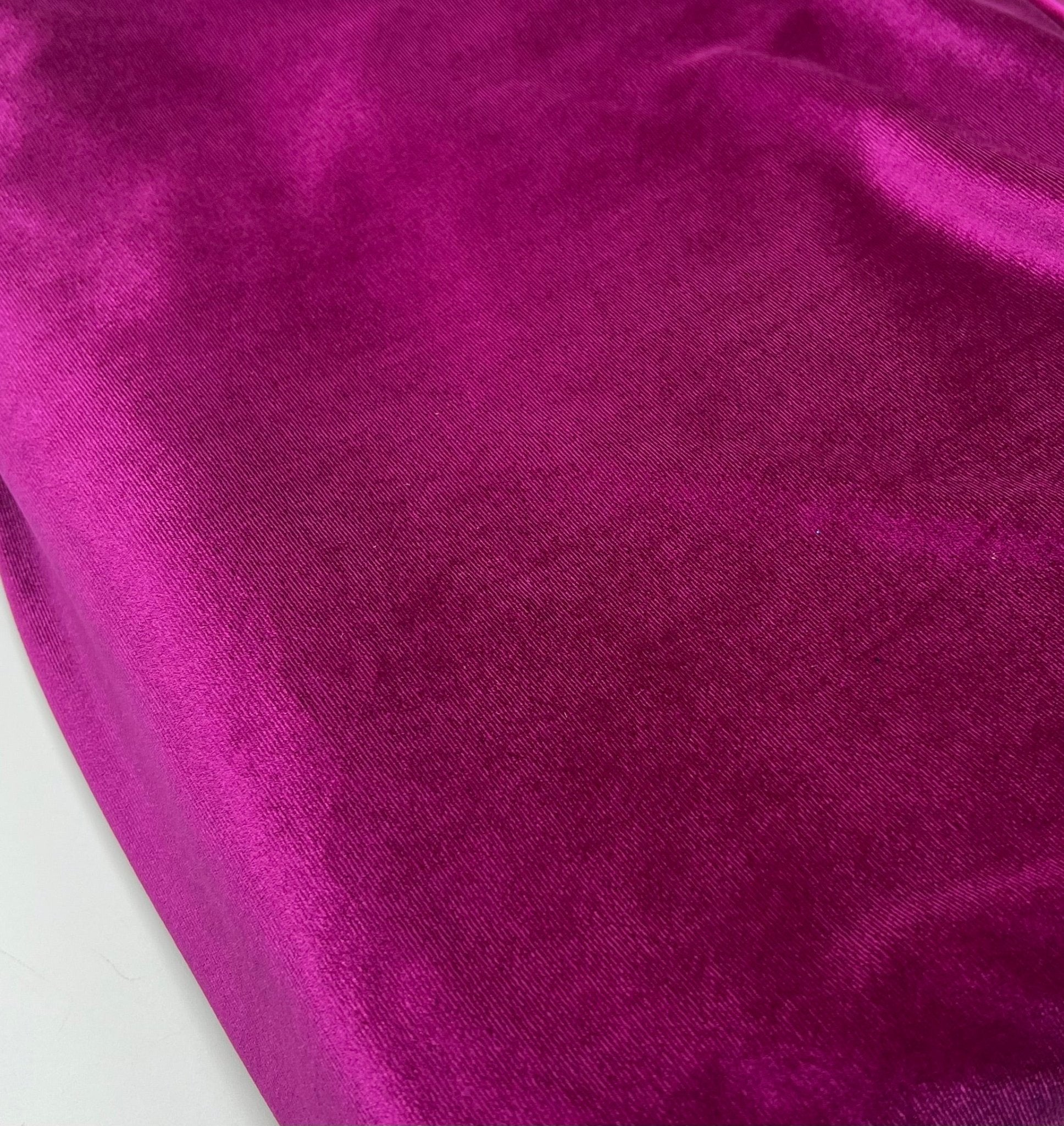 Magenta Plain Velour Spandex Stretch Fabric - T9 Fabrics
