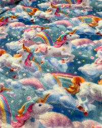 Magical Unicorns Cuddle Fleece Fabric Blanket Loungewear - T9 Fabrics