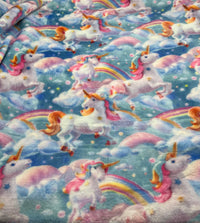 Magical Unicorns Cuddle Fleece Fabric Blanket Loungewear - T9 Fabrics