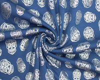 Metallic Skulls Cotton Stretch Jersey 200 GSM 95/5 Lycra 4 Way Stretch - T9 Fabrics