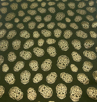 Metallic Skulls Cotton Stretch Jersey 200 GSM 95/5 Lycra 4 Way Stretch - T9 Fabrics