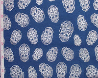 Metallic Skulls Cotton Stretch Jersey 200 GSM 95/5 Lycra 4 Way Stretch - T9 Fabrics
