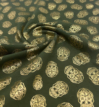 Metallic Skulls Cotton Stretch Jersey 200 GSM 95/5 Lycra 4 Way Stretch - T9 Fabrics