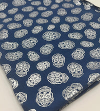 Metallic Skulls Cotton Stretch Jersey 200 GSM 95/5 Lycra 4 Way Stretch - T9 Fabrics