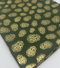 Metallic Skulls Cotton Stretch Jersey 200 GSM 95/5 Lycra 4 Way Stretch - T9 Fabrics
