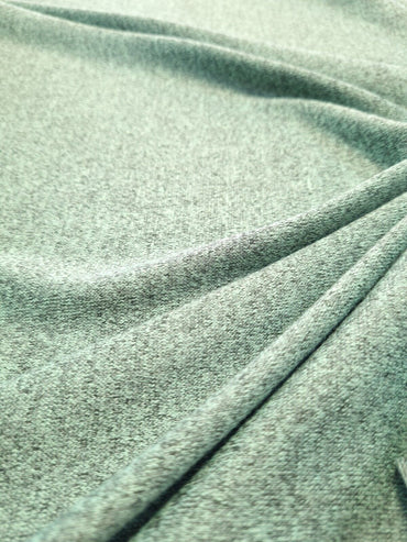 Mint Green Melange Knit Stretch Fabric - T9 Fabrics