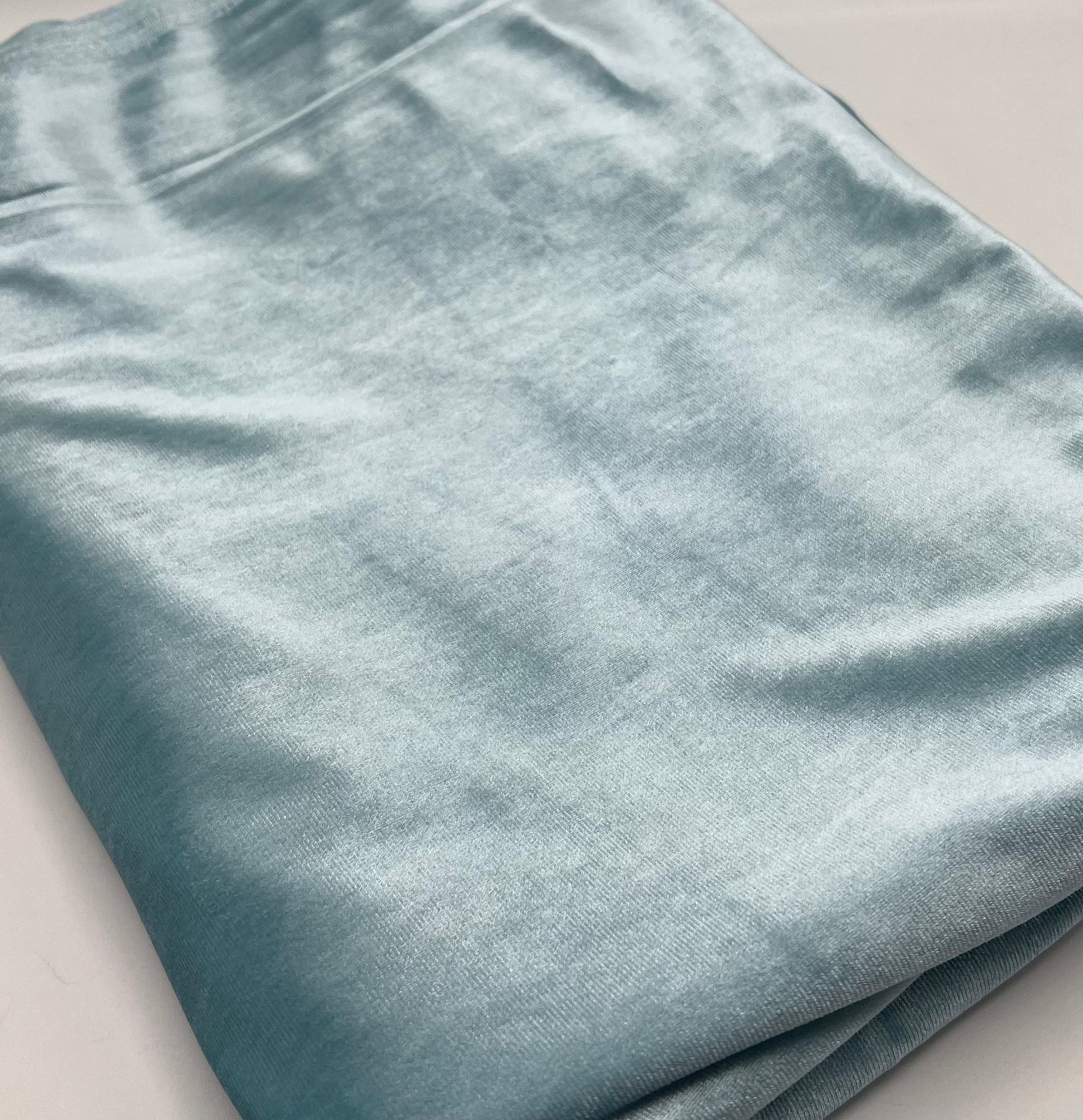 Mint Green Plain Velour Spandex Stretch Fabric - T9 Fabrics