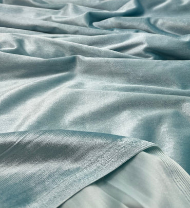 Mint Green Plain Velour Spandex Stretch Fabric - T9 Fabrics