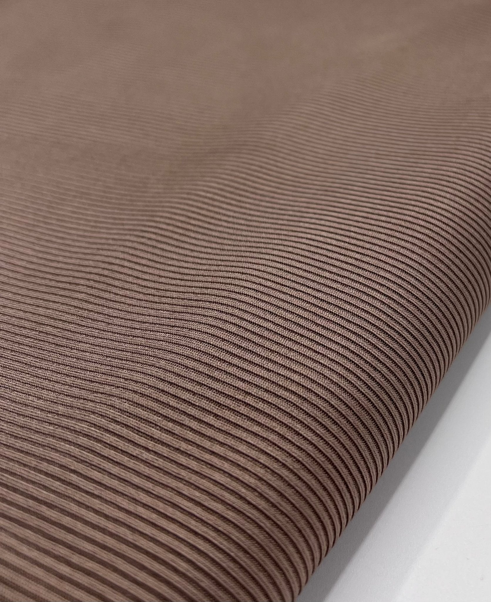 Mocha 2X1 Fine Rib Stretch Fabric - T9 Fabrics