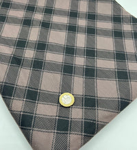 Mocha Black Diamond Check Print Spun Poly Stretch Fabric - T9 Fabrics
