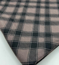 Mocha Black Diamond Check Print Spun Poly Stretch Fabric - T9 Fabrics