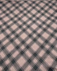 Mocha Black Diamond Check Print Spun Poly Stretch Fabric - T9 Fabrics