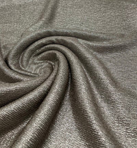 Mocha Silver Metallic Foil Rib Fabric - T9 Fabrics