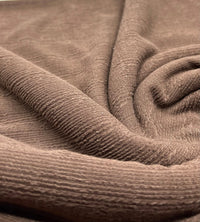 Mocha Soft Striped Textured Stretch Fabric - T9 Fabrics