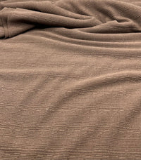 Mocha Soft Striped Textured Stretch Fabric - T9 Fabrics