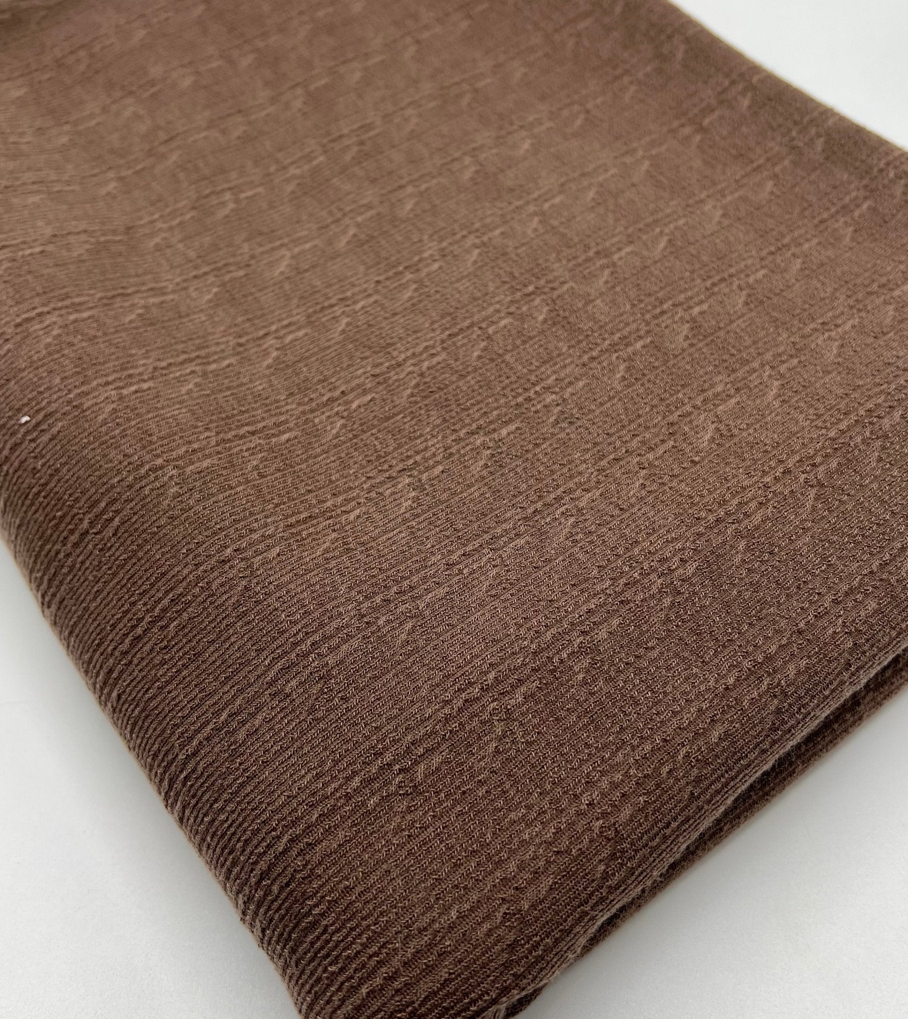 Mocha Soft Striped Textured Stretch Fabric - T9 Fabrics