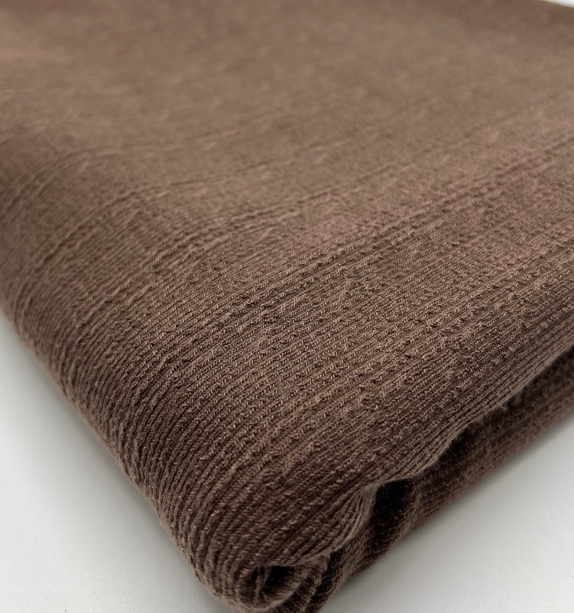 Mocha Soft Striped Textured Stretch Fabric - T9 Fabrics