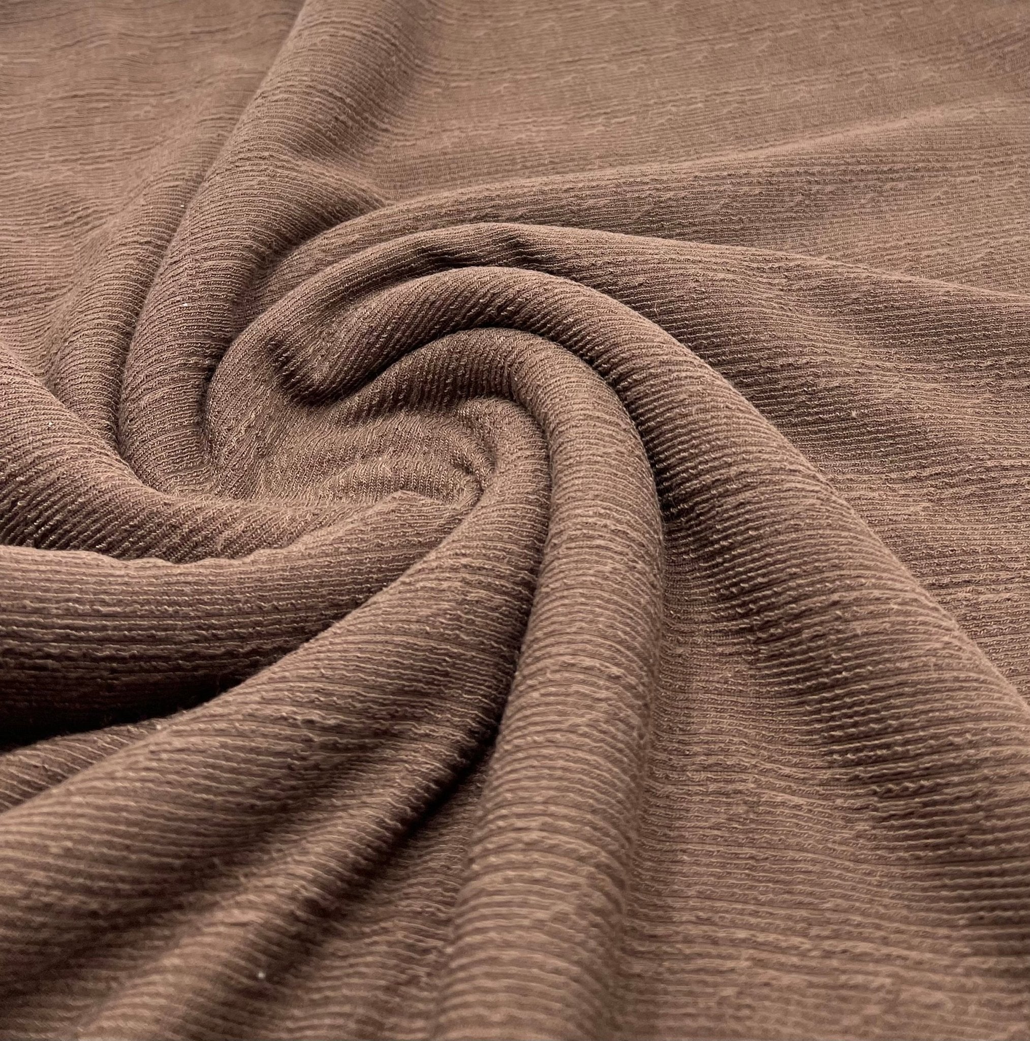 Mocha Soft Striped Textured Stretch Fabric - T9 Fabrics