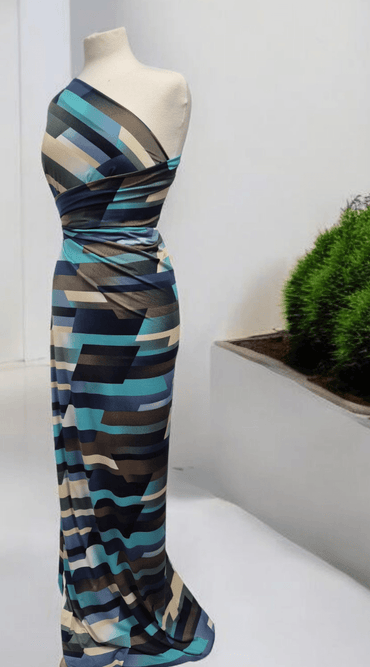 Multi Block Soft Touch Stretch Fabric - T9 Fabrics