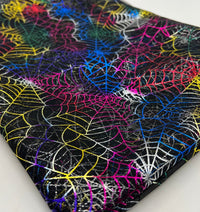 Multi Cobweb Halloween Print Mesh Fabric Stretch - T9 Fabrics