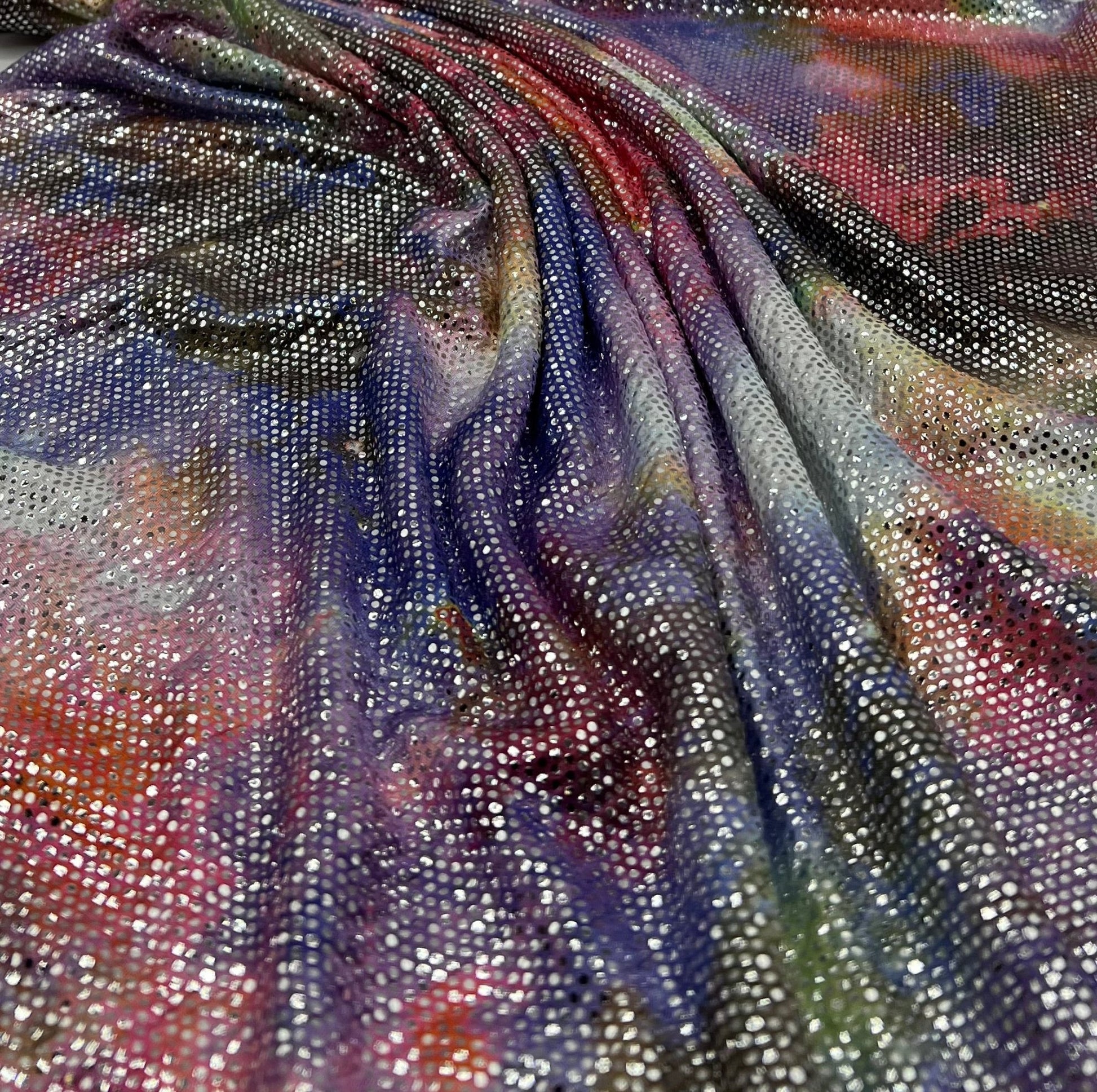 Multi Colour Lightweight Sparkle Stretch Fabric - T9 Fabrics