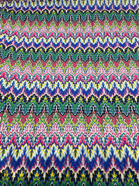 Multi Coloured Textured Net Non Stretch Woven Fabric - T9 Fabrics