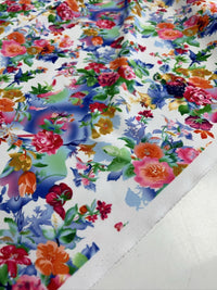 Multi Floral Printed Scuba Crepe Jersey Fabric 4 Way Stretch - T9 Fabrics