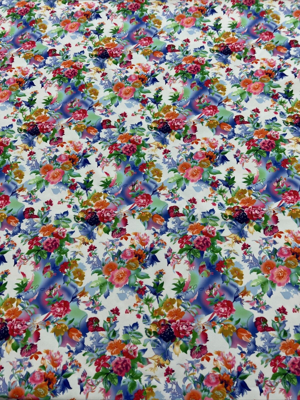 Multi Floral Printed Scuba Crepe Jersey Fabric 4 Way Stretch - T9 Fabrics