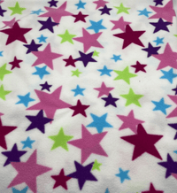 Multi Stars Printed Anti - Pil Polar Fleece Fabric Blanket Loungewear - T9 Fabrics