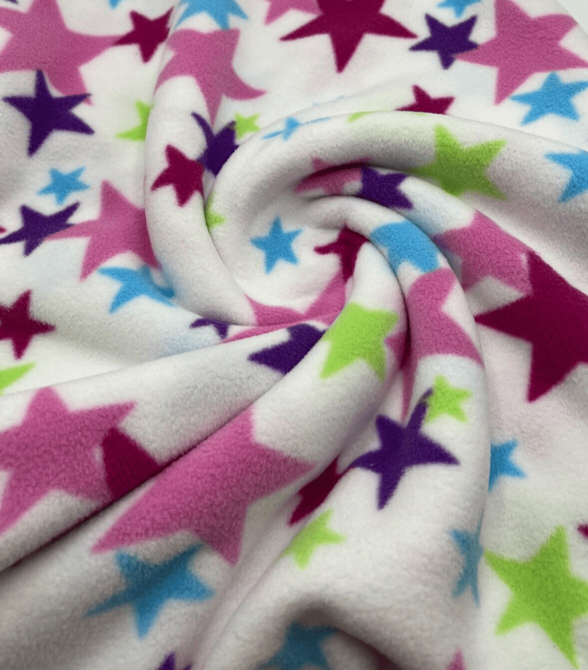 Multi Stars Printed Anti - Pil Polar Fleece Fabric Blanket Loungewear - T9 Fabrics