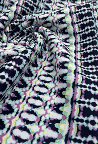 Multi Zig Zag Printed Plain Scuba Fabric - T9 Fabrics