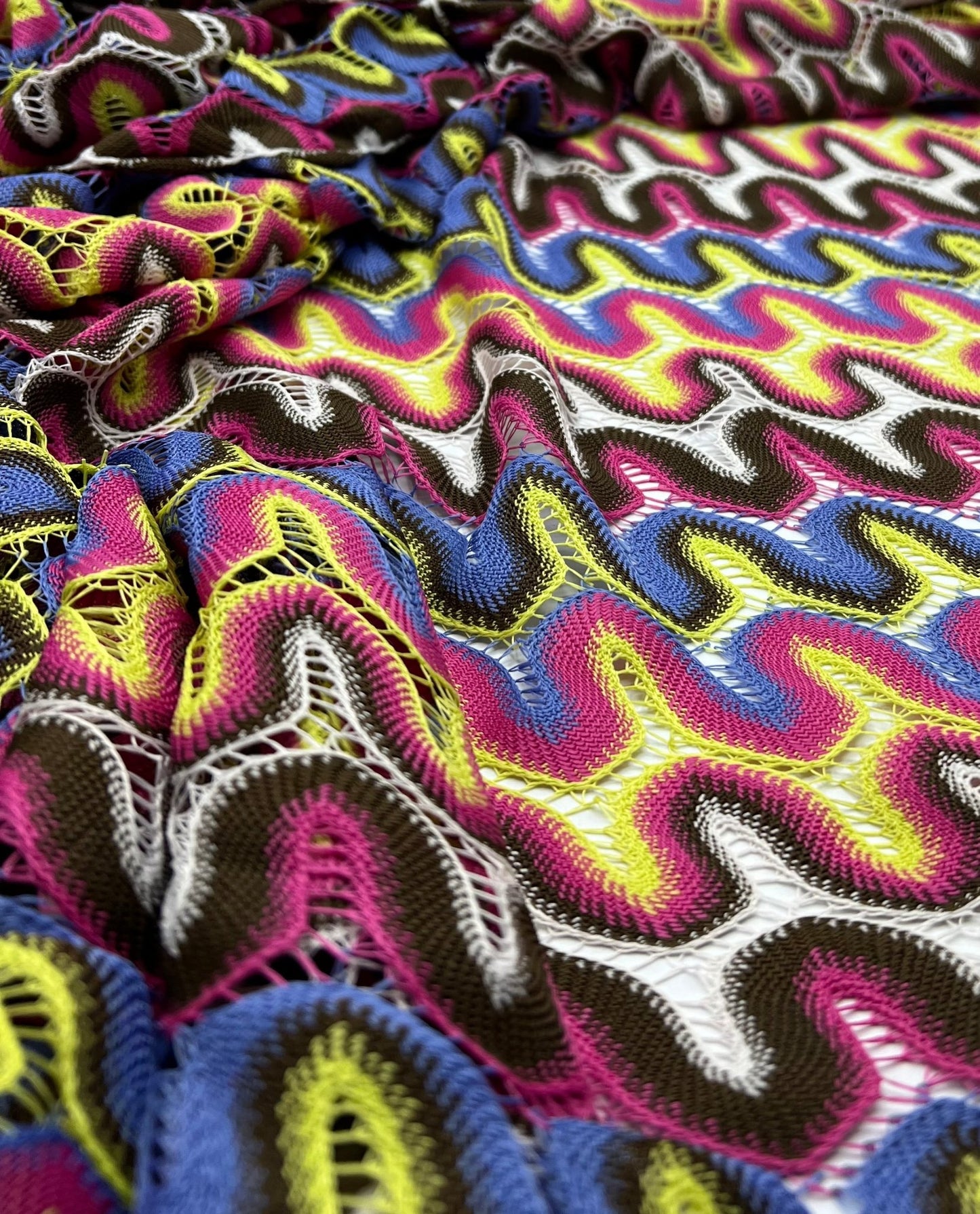 Multicoloured Textured Knitted 2 Way Stretch Fabric - T9 Fabrics