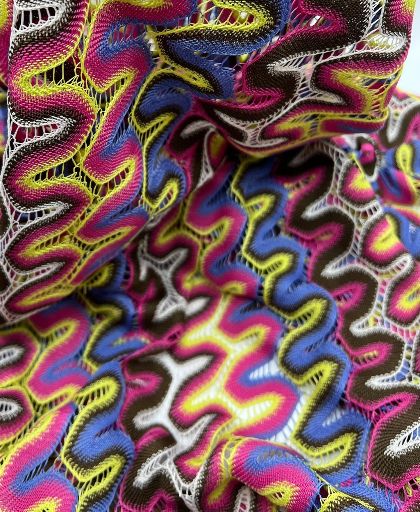 Multicoloured Textured Knitted 2 Way Stretch Fabric - T9 Fabrics