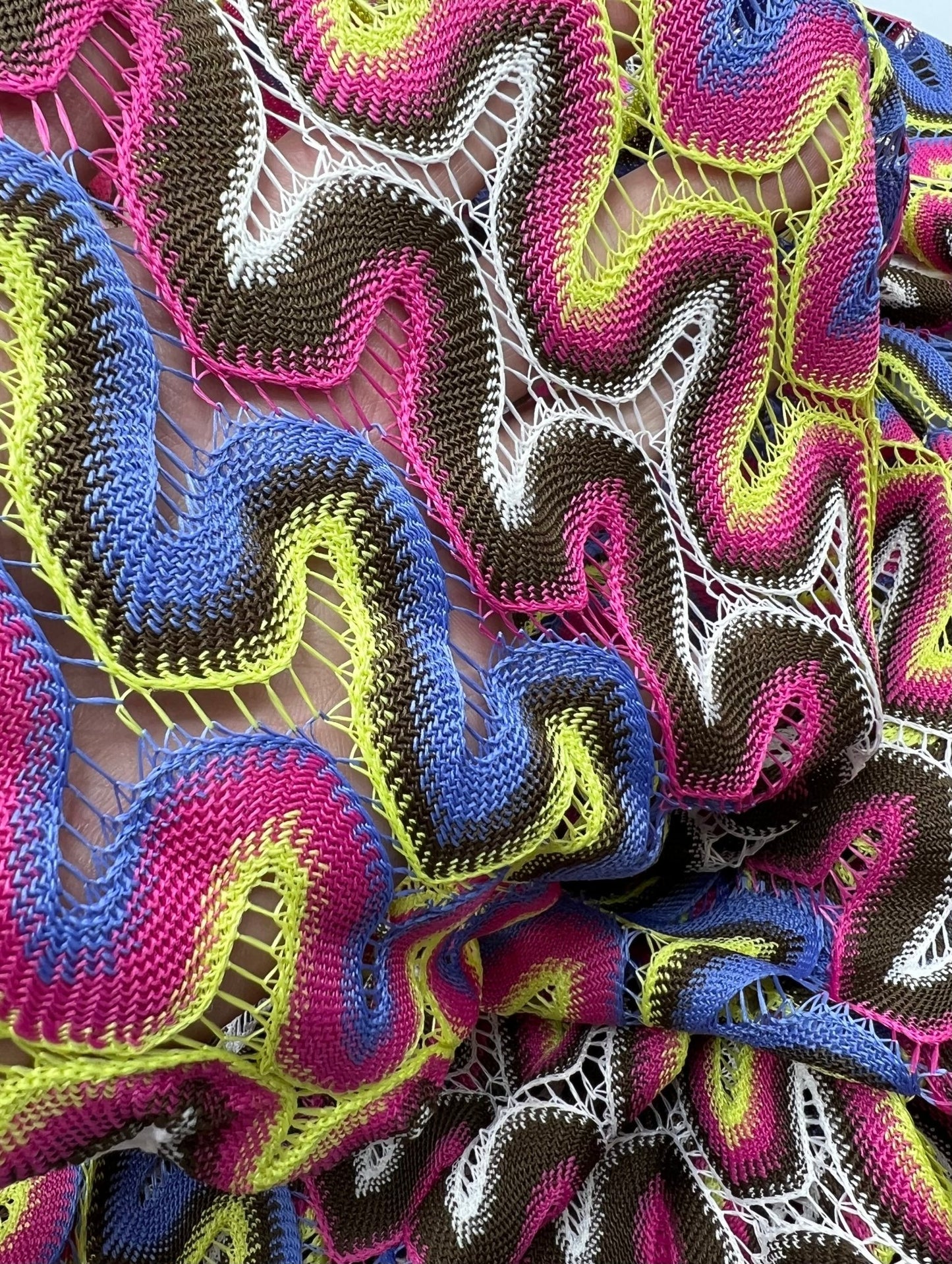 Multicoloured Textured Knitted 2 Way Stretch Fabric - T9 Fabrics