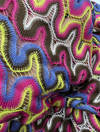 Multicoloured Textured Knitted 2 Way Stretch Fabric - T9 Fabrics