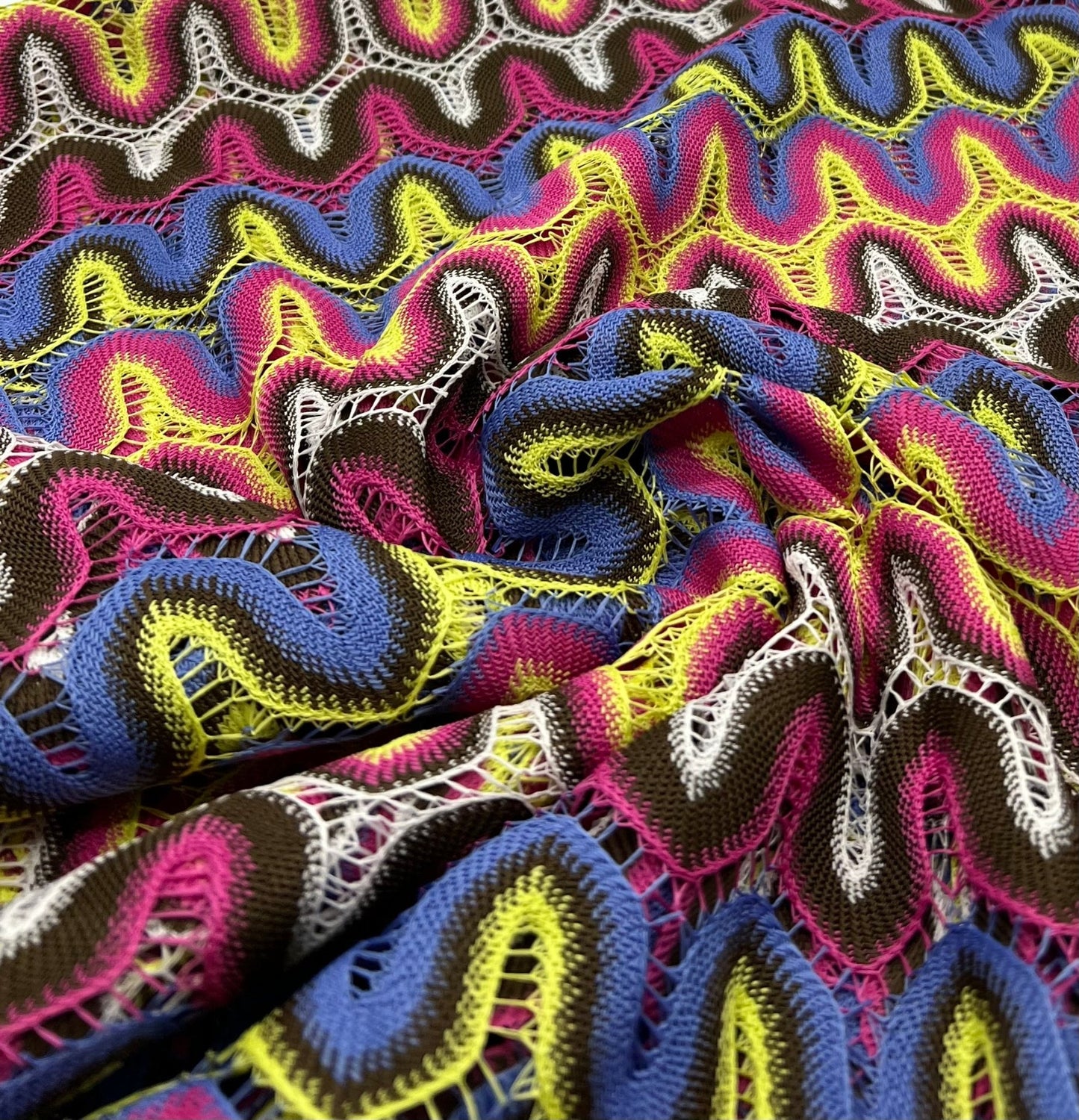 Multicoloured Textured Knitted 2 Way Stretch Fabric - T9 Fabrics