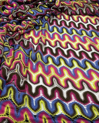 Multicoloured Textured Knitted 2 Way Stretch Fabric - T9 Fabrics
