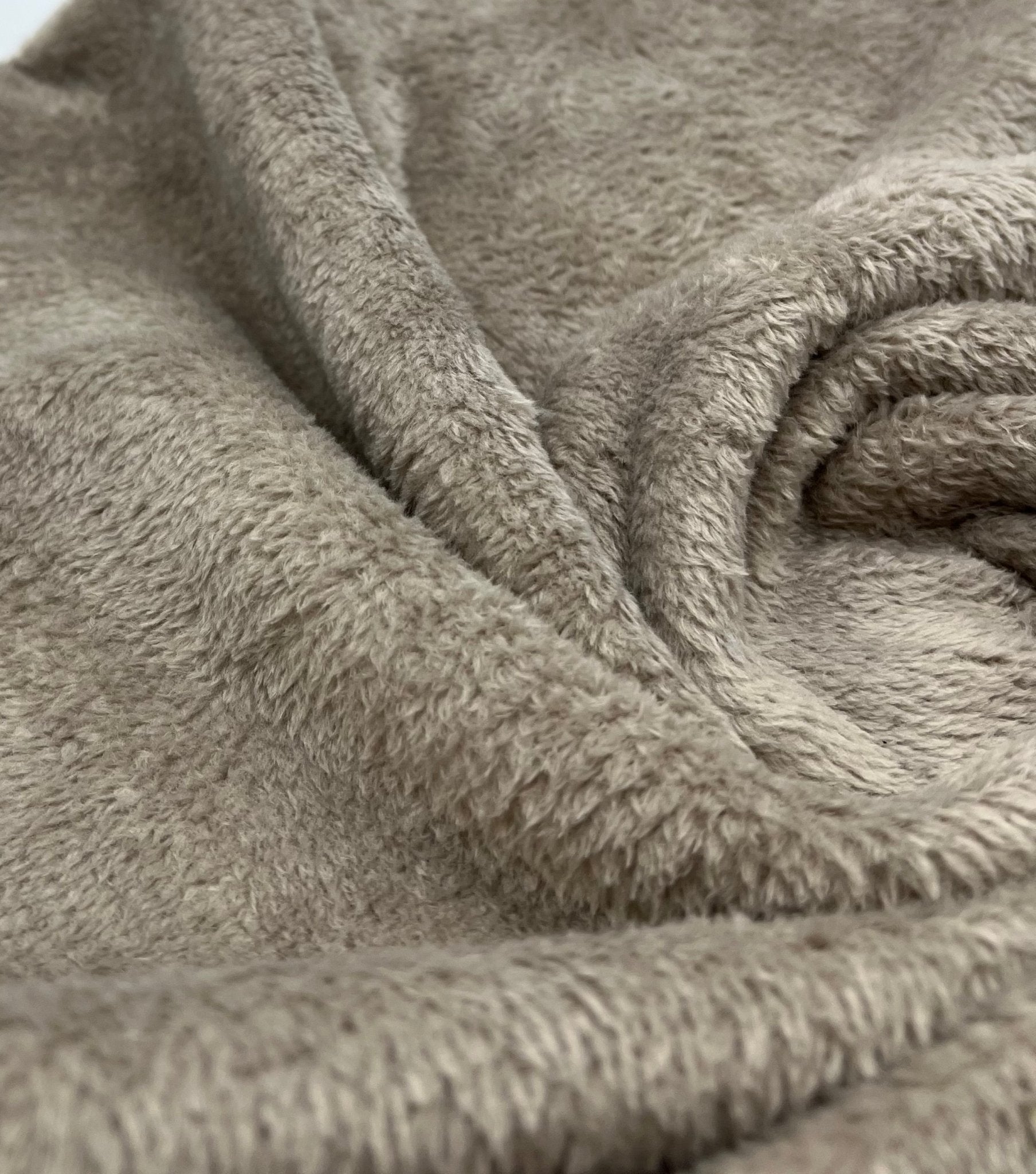 Mushroom Super Soft Plain Cuddle Fleece Fabric Blanket Loungewear - T9 Fabrics