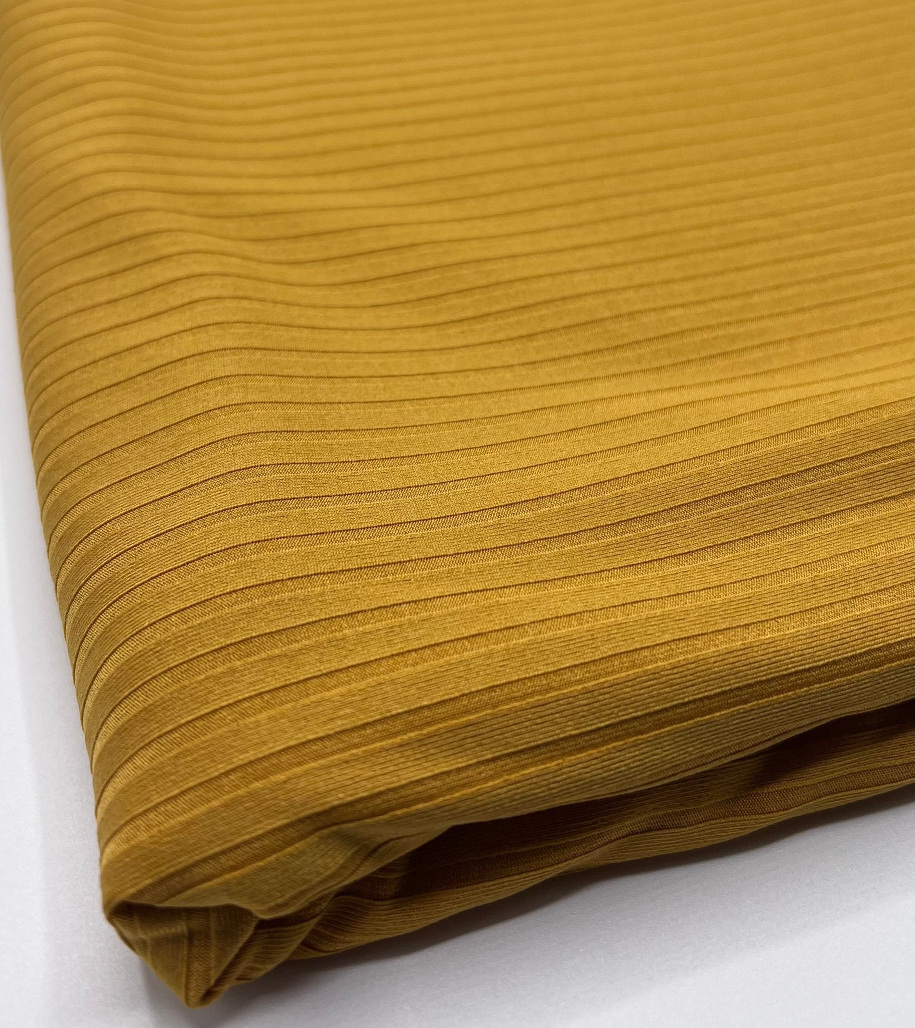 Mustard 8x4 Wide Rib Stretch Fabric - T9 Fabrics