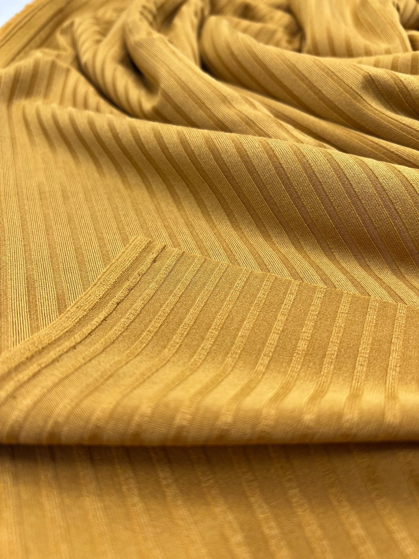 Mustard 8x4 Wide Rib Stretch Fabric - T9 Fabrics