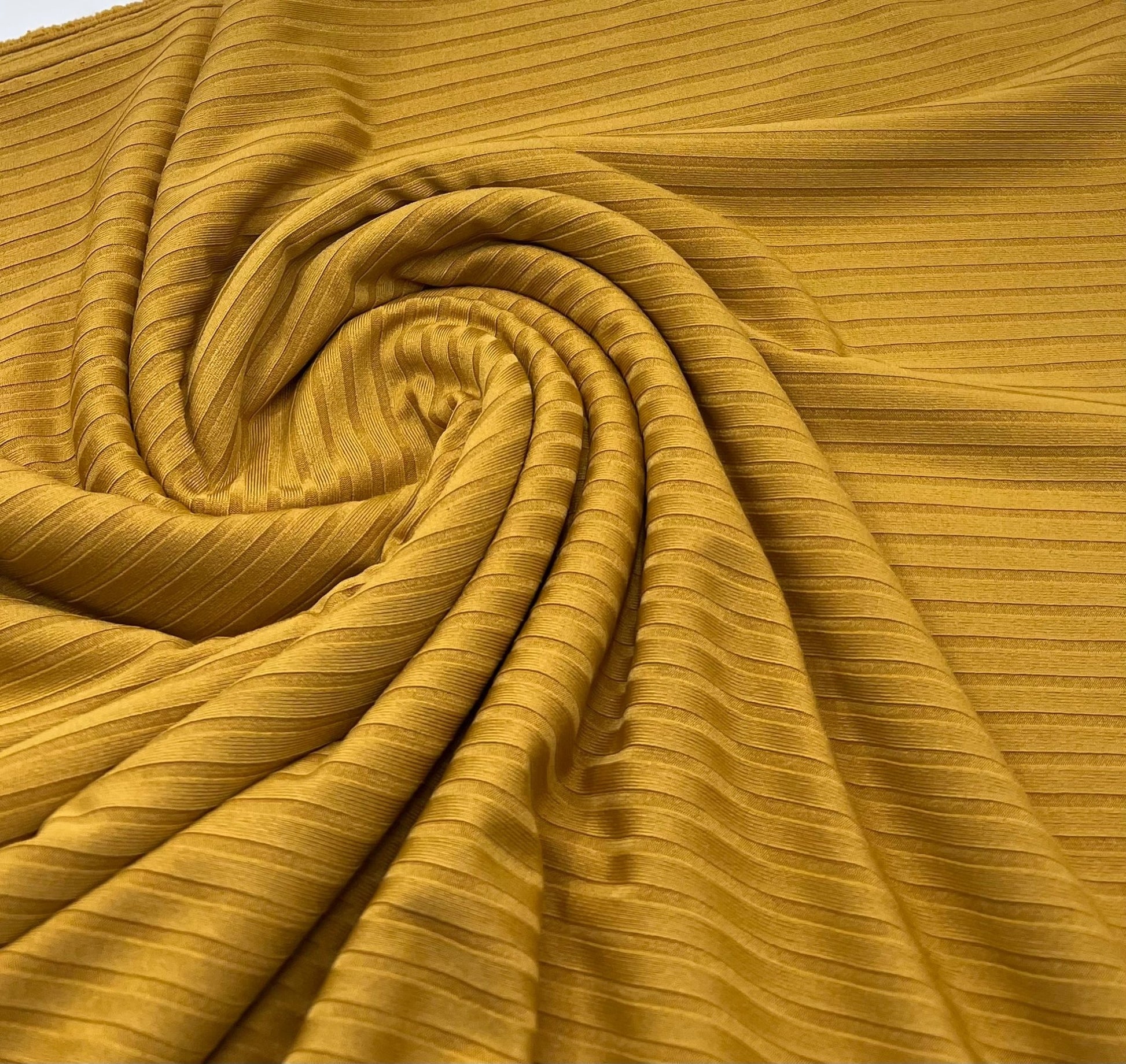 Mustard 8x4 Wide Rib Stretch Fabric - T9 Fabrics